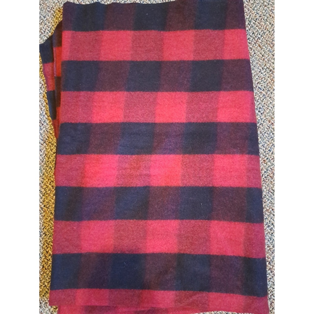 Arcturus Hiebing 80% Wool Washable Throw Blanket Plaid Red/Black Warm Cozy86x66"